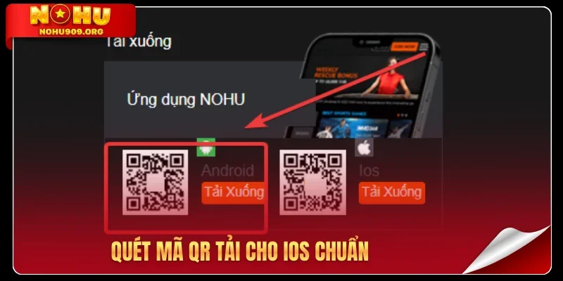 Quét mã QR tải cho iOS chuẩn