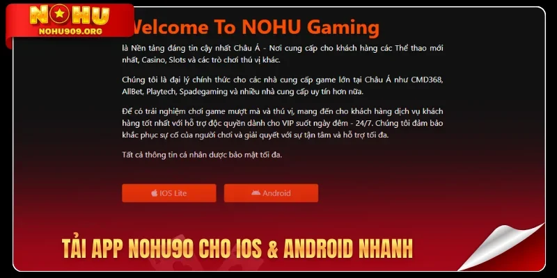 Tải app Nohu90 cho iOS & Android nhanh