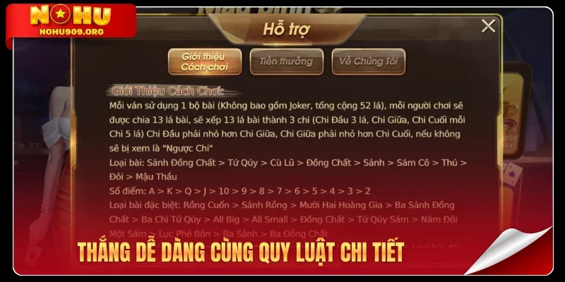 Thắng dễ dàng cùng quy luật chi tiết