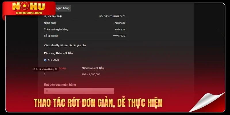 Thao tác rút đơn giản, dễ thực hiện