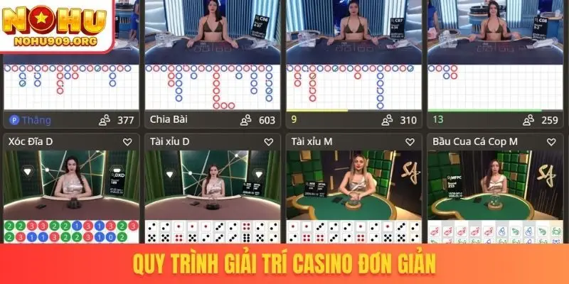 Quy trình giải trí casino đơn giản