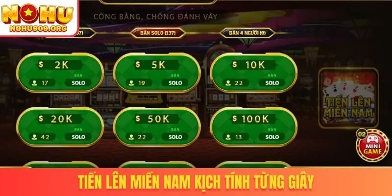Tiến lên miền nam kịch tính từng giây